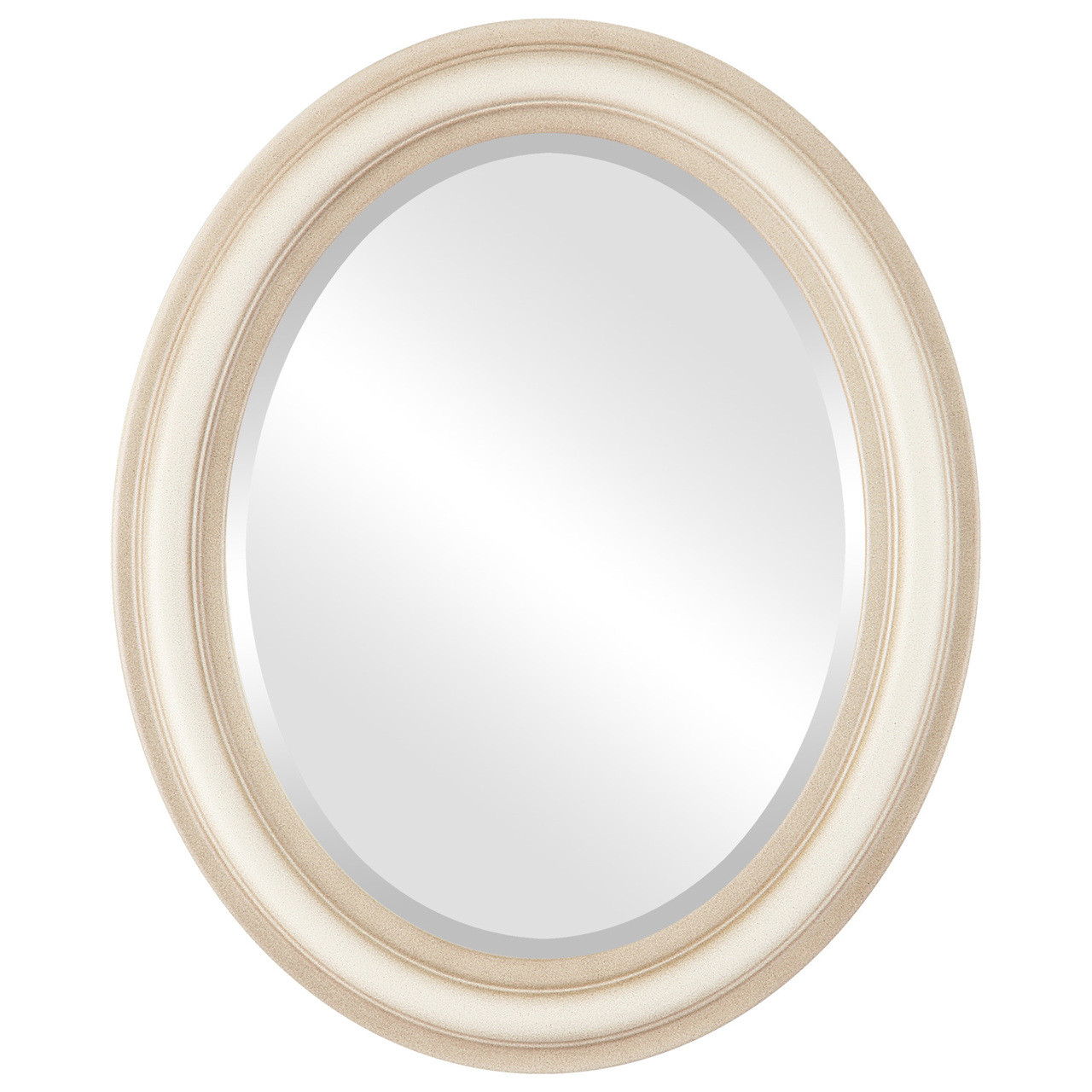 Beveled Mirror - Philadelphia Oval Frame - Taupe